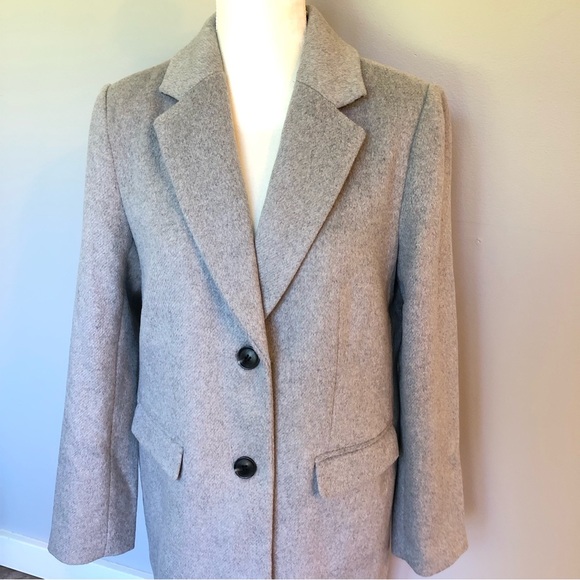 Loft Gray Two Button Long Dressy Pea Coat - Picture 4 of 8